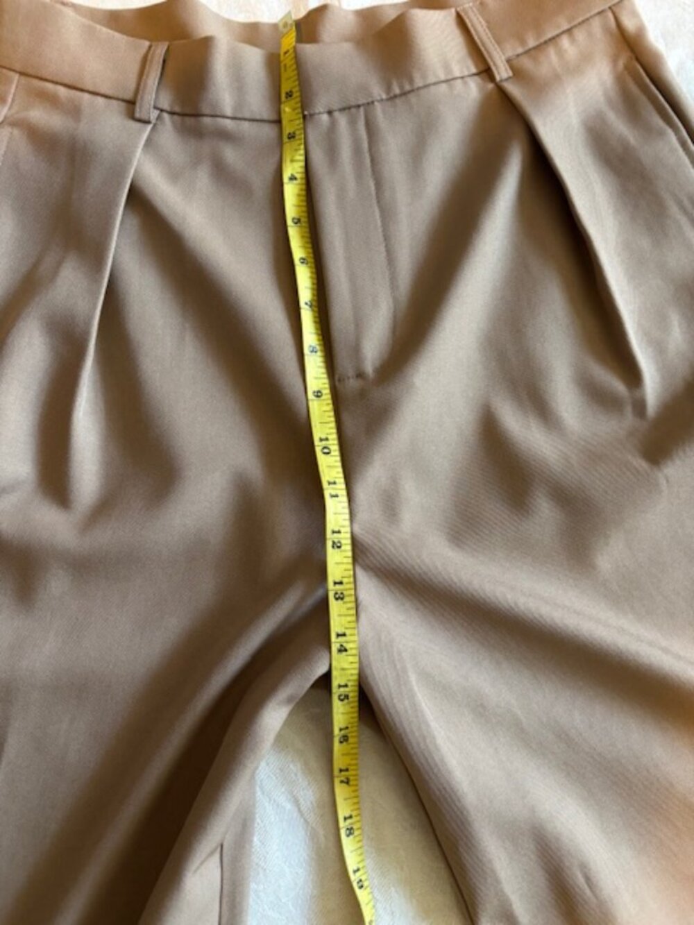Anewsta Women's Beige Pleated High-Waisted Dress Pants Size L - Picture 7 of 11